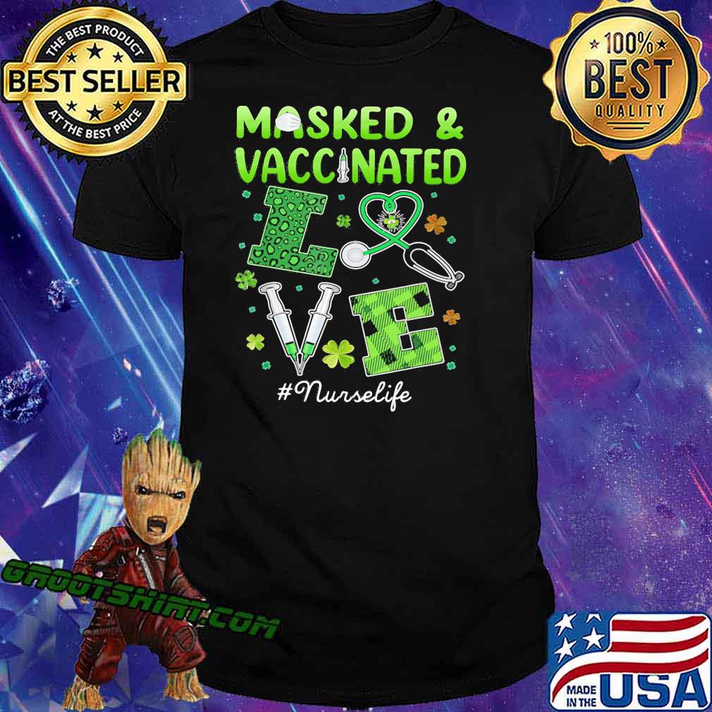 Masked And Vaccinated Love Irish Shirt