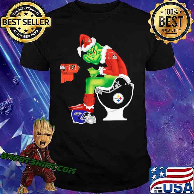 Baltimore Ravens Grinch Sitting On Pittsburgh Steelers Toilet And Step On  Cleveland Browns Helmet T Shirts, Hoodies, Sweatshirts & Merch