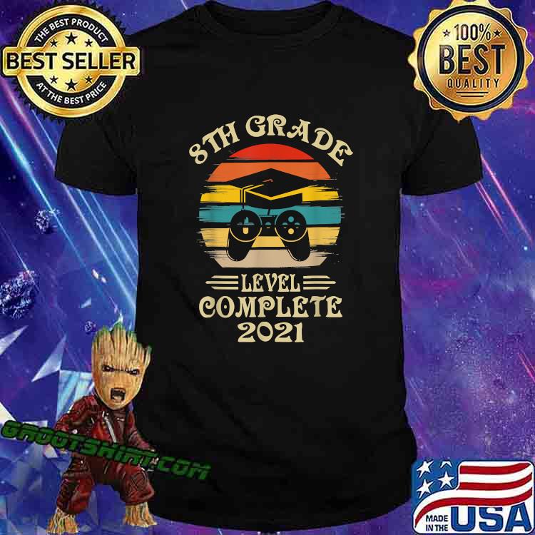 8th Grade Level Complete 21 Gamer Graduation Vintage Shirt Hoodie Sweater Long Sleeve And Tank Top