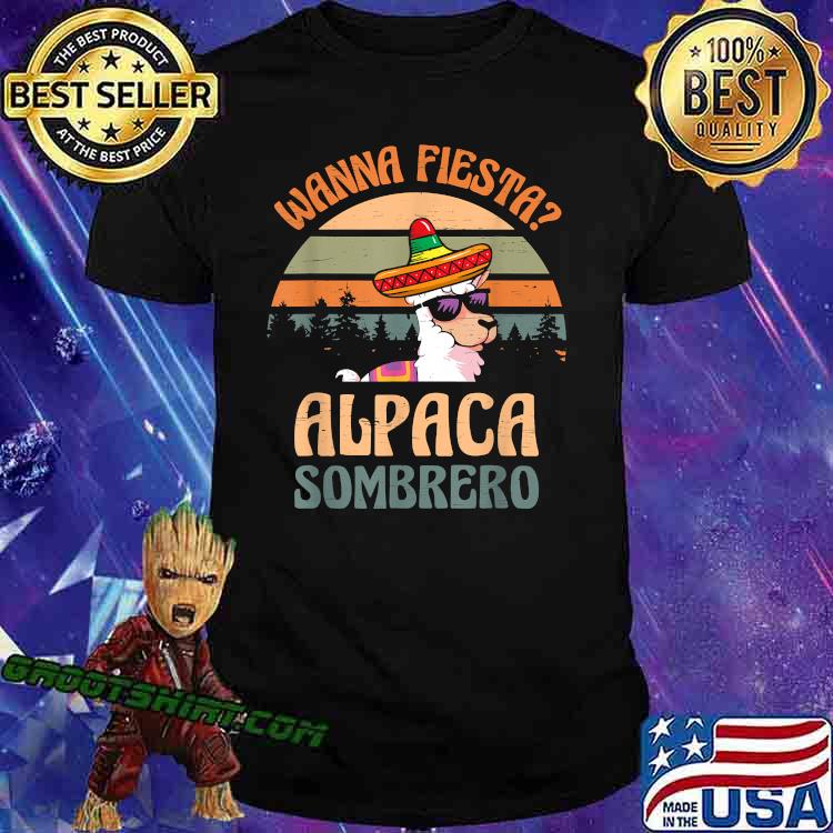 Wanna Fiesta Alpaca Sombrero Cinco De Mayo Mexican Hat Salsa T-Shirt
