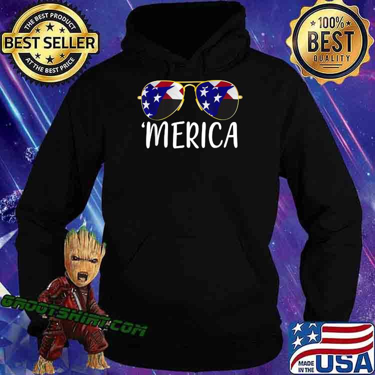 4th of July Merica Sunglasses American Flag T-Shirt Hoodie