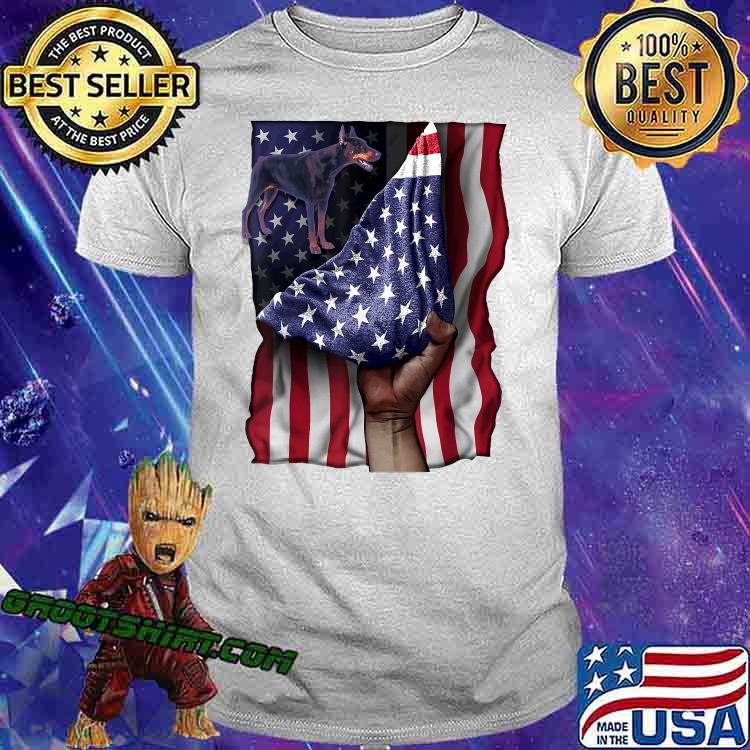 Day Of Independence US Flag Doberman T-Shirt