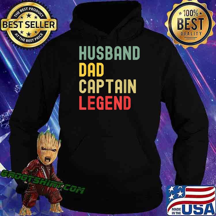 Husband Dad Captain Legend Retro T-Shirt Hoodie