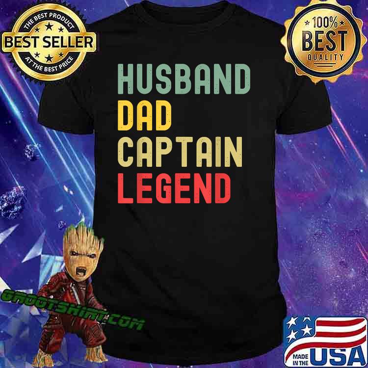 Husband Dad Captain Legend Retro T-Shirt