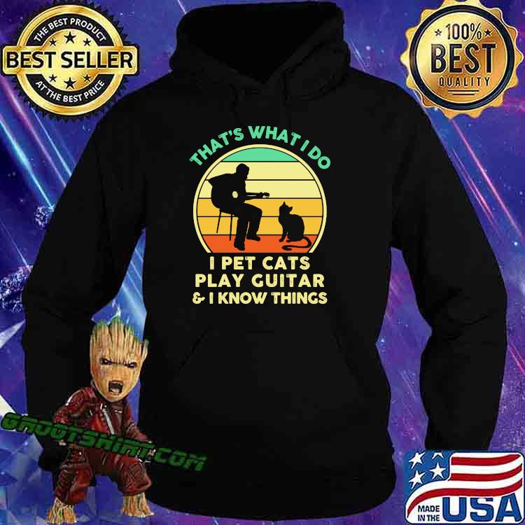 Thats what i do i pet cats play guitar i know things vintage Hoodie