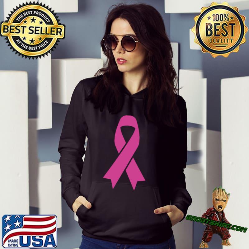 Ladies Breast Cancer Pink Ribbon Survivor Full Zip Hoodie - Black