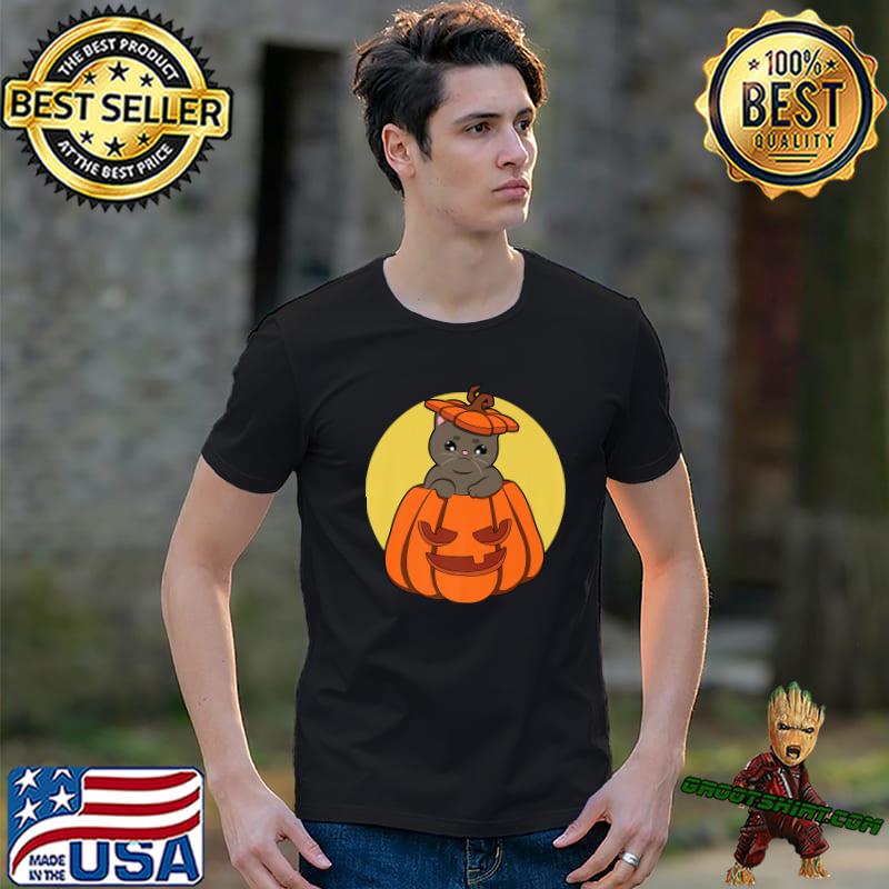 Coolest Pumpkin In The Patch Cute Cat Pajama Happy Halloween T-Shirt