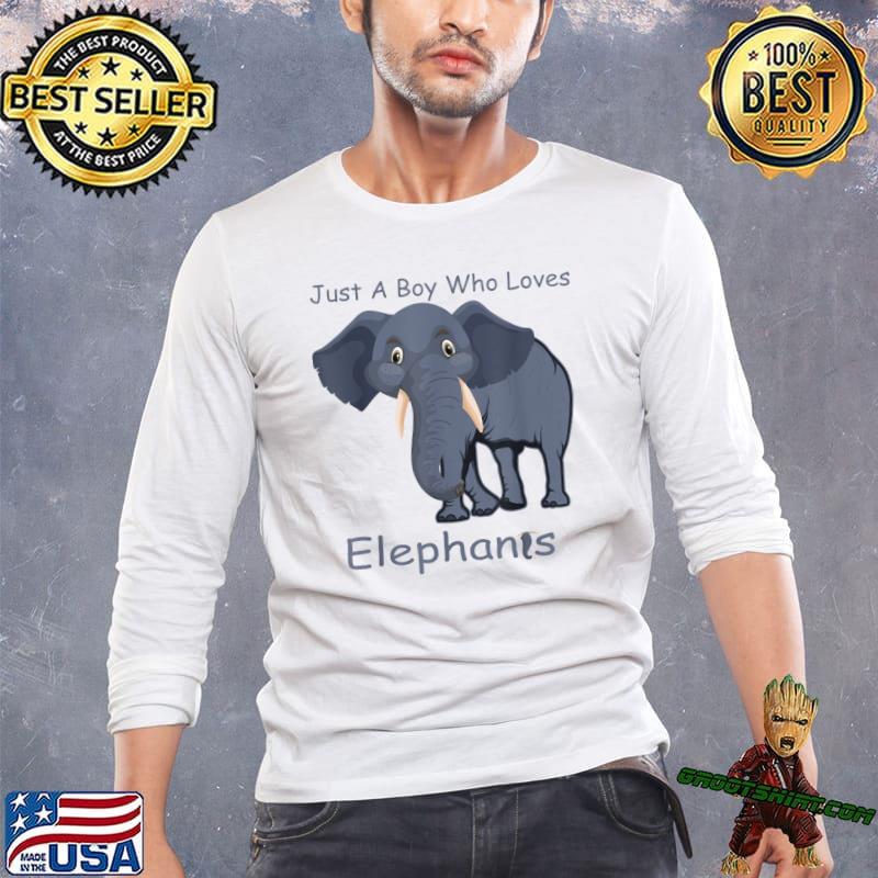 Just A Boy Who Loves Elephants Elephant Lover T-Shirt