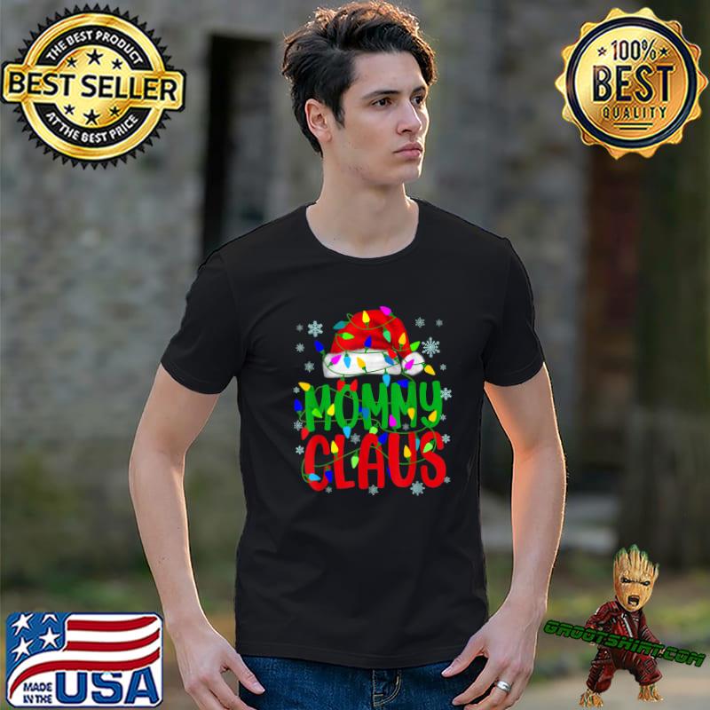 Mommy Claus Christmas Lights Pajama Matching Family T-Shirt
