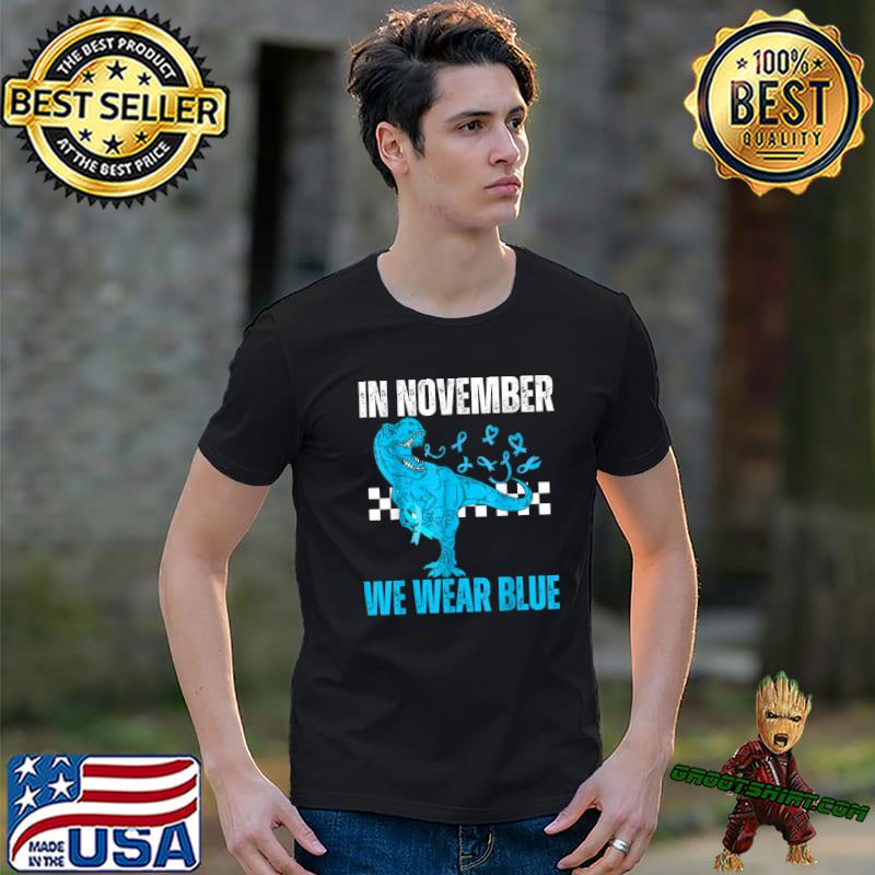 Trex Dino Toddler In November We Wear Blue Diabetes T-Shirt