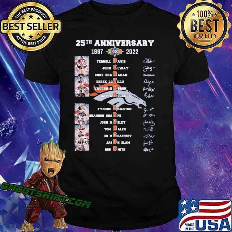 25th Anniversary 1997 2022 Denwer Broncos Shirt