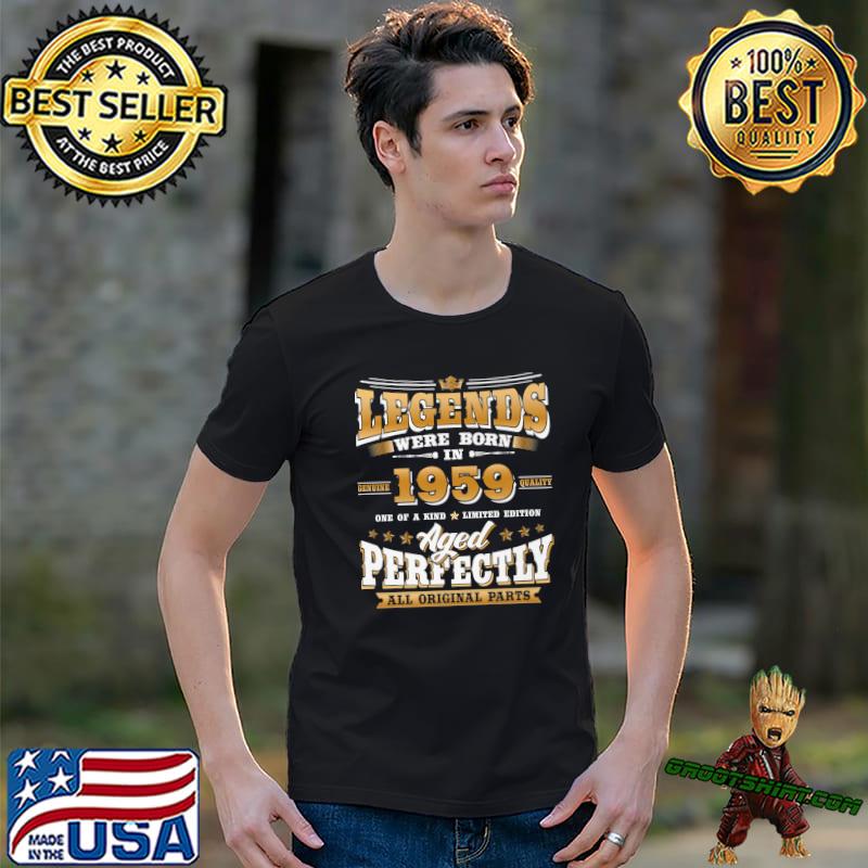 64th Birthday Gift Vintage Legends Were Born In 1959 64 Years Old Stars T-Shirt