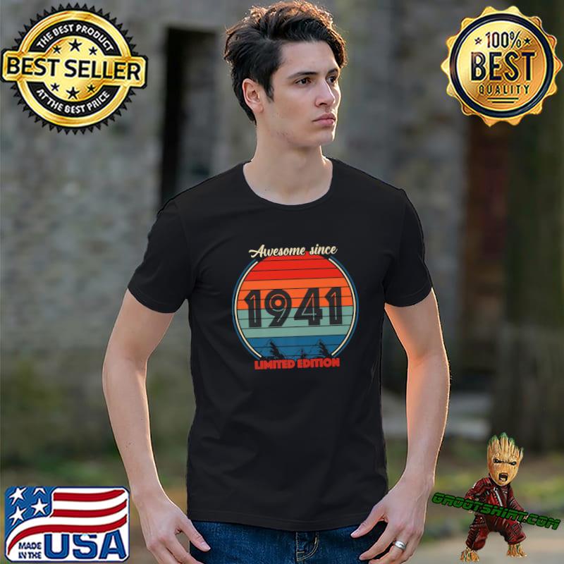 Awesome Since 1941 Limited Edition Birthday Mountain Vintage Sunset T-Shirt