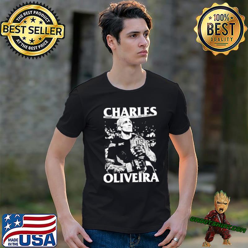 Black and white design charles oliveira ufc fighter shirt