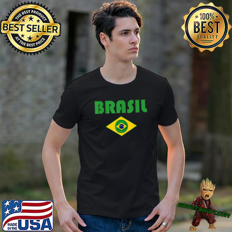 Brasil Fan Brazil Retro Soccer Vintage Brazilian Flag T-Shirt