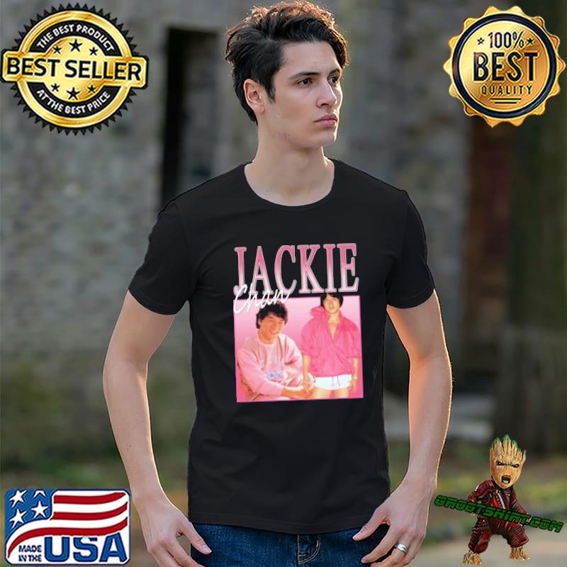 Chinese actor jackie chan pink shirt