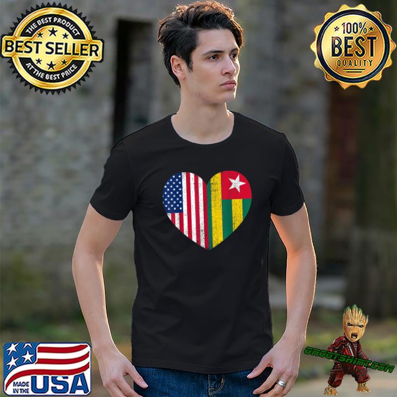 Duel Heart Design Togo And American Duel citizen T-Shirt