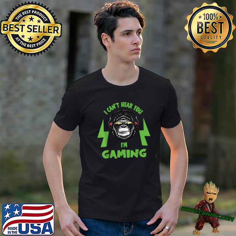 Gamer Headset I Can't Hear You I'm Gaming Donkey T-Shirt