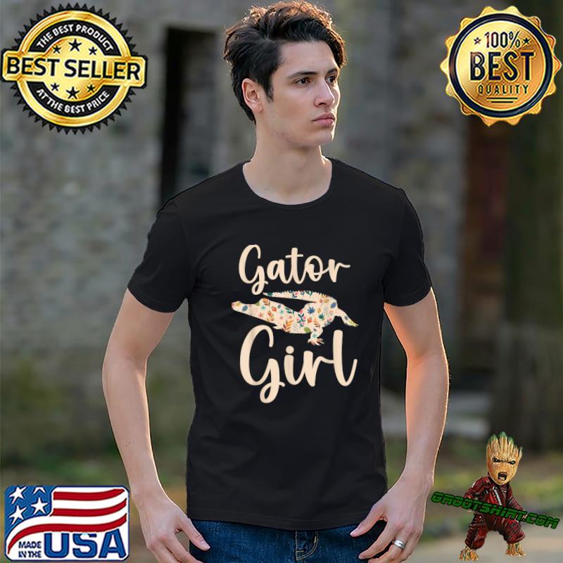 Gator Girl Alligator Lover Zookeeper Crocodile Flowers T-Shirt