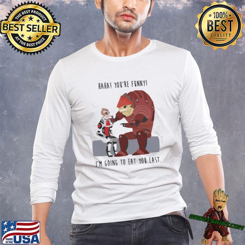 I'm goinf to eat you last mass effect wrex and mordin classic shirt