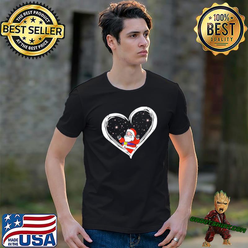 Merry Christmas Santa Heart Xmas Family Matching Outfit T-Shirt