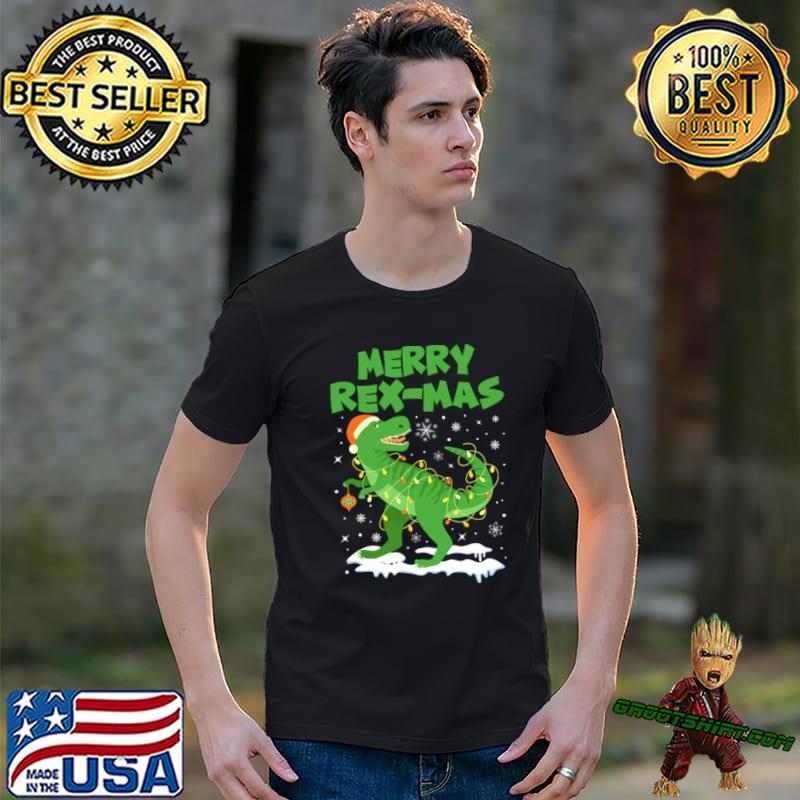 Merry Rex-Mas Dinosaur Christmas Lights Xmas T-Shirt
