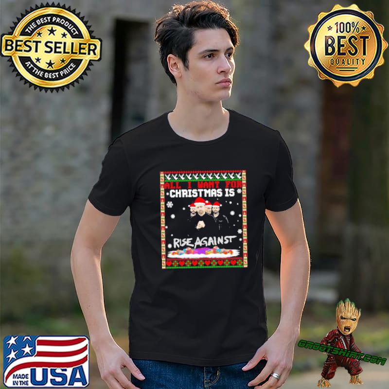 Music all I want for christmas rise against shirt