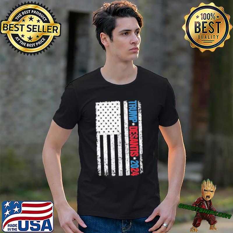Trump desantis 2024 election American flag trending shirt