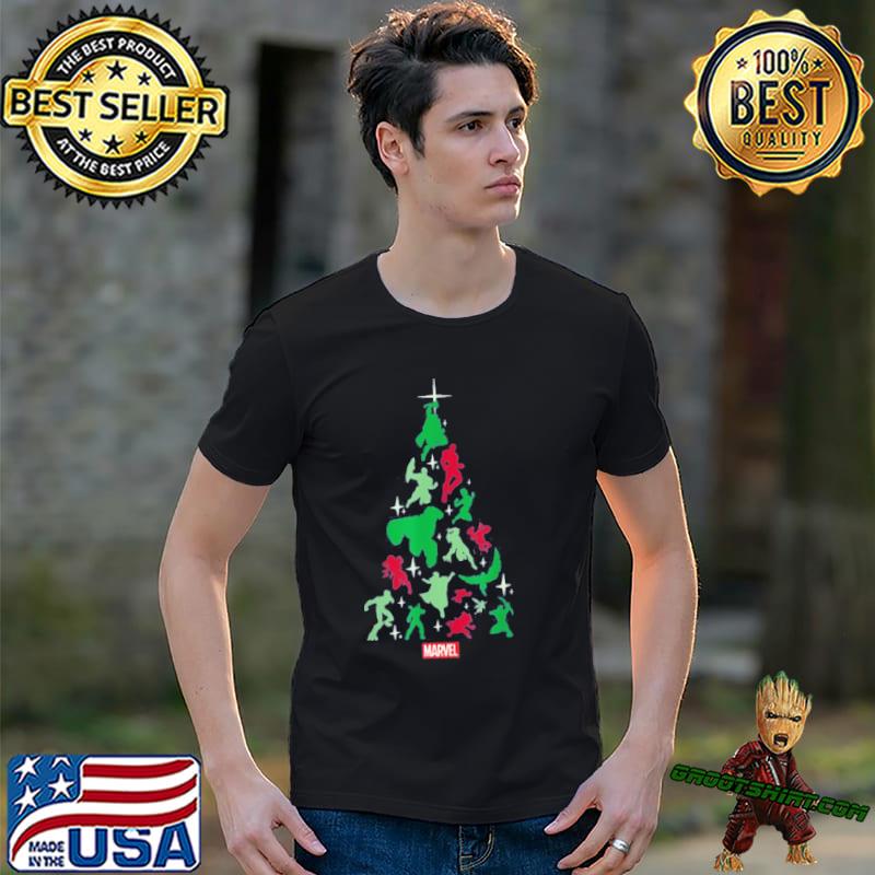 Aven and guardian christmas tree merry xmas Marvel classic shirt
