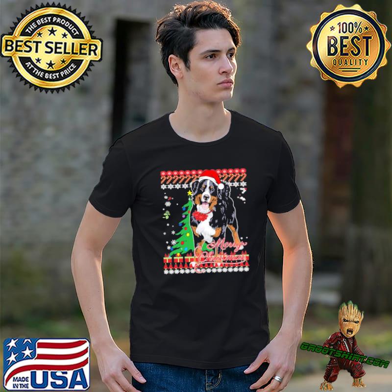 Bernese mountain dog painting art christmas cutie trending classic shirt