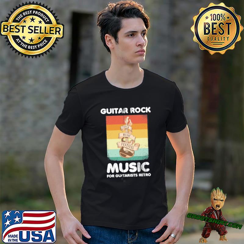 Best guitar rock music for guitarists retro graphic shirt