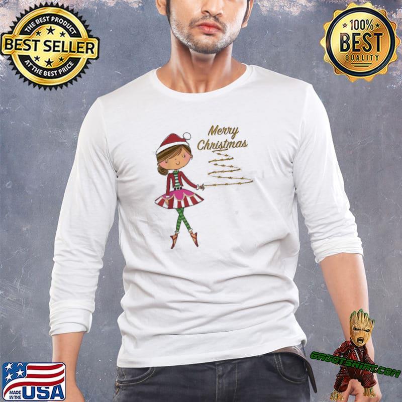 Cute dance christmas ballerina girls ballet dancer apparel shirt