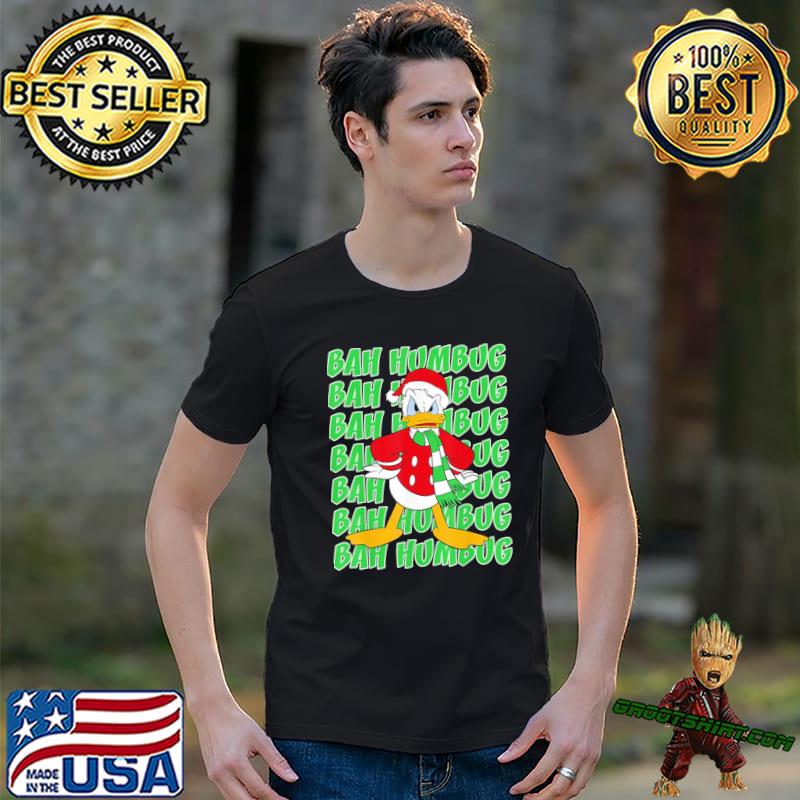 Dis ney Donald duck bah humbug christmas text stack classic shirt