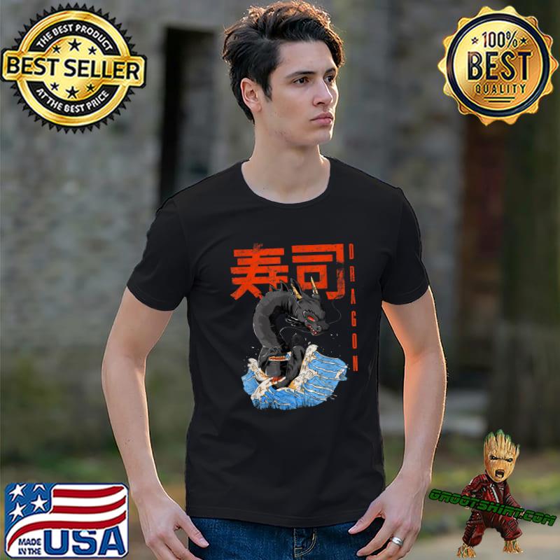 Great Sushi Dragon chinese Mythology Creature Tattoo design T-Shirt