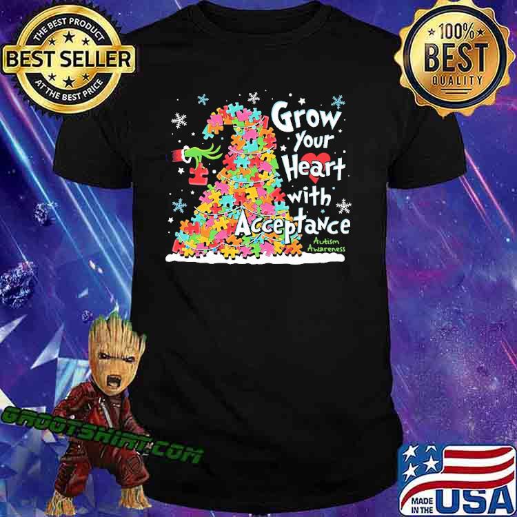 Grow Your Heart With Acceptance Autism Awareness Grinch Shirt
