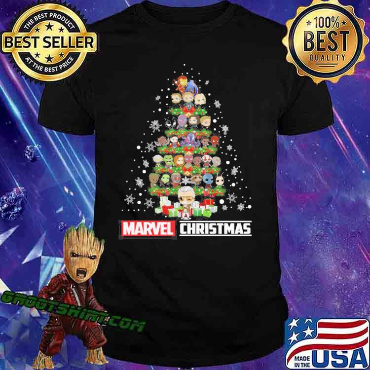 Marvel Christmas tree film shirt