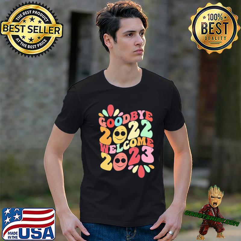 Retro colored happy new year 2023 essential classic shirt