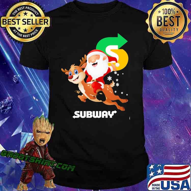 Subway christmas Santa Claus And Deer Shirt
