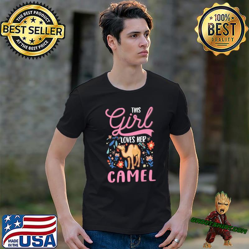 This Girl Loves Her Camel Dromedary Big Camel Flowers T-Shirt