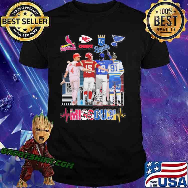 The Missouri Sport Teams Cardinals Chiefs Royals And Blue signatures Shirt