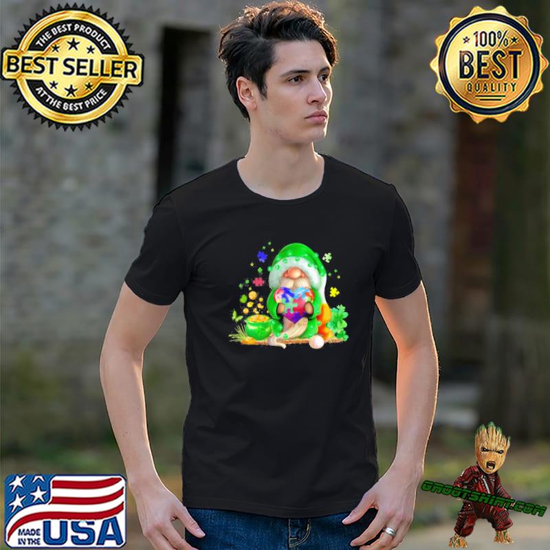Autism Awareness gnome st patrick's day shirt