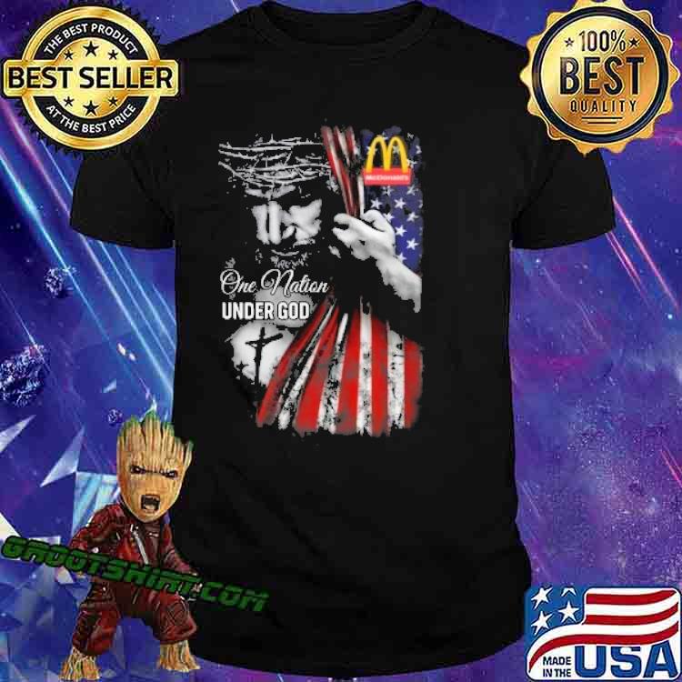 McDonald's one nation under god Jesus America flag veteran shirt