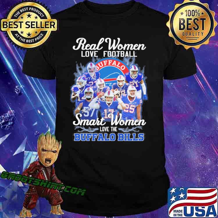 Real women love football Buffalo smart women love the Buffalo Bills signatures shirt