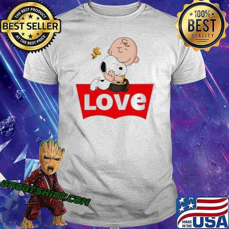 Snoopy hug Charlie Brown woodstock love shirt
