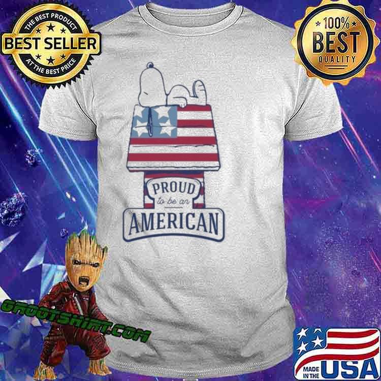 Snoopy proud to be an American America flag shirt