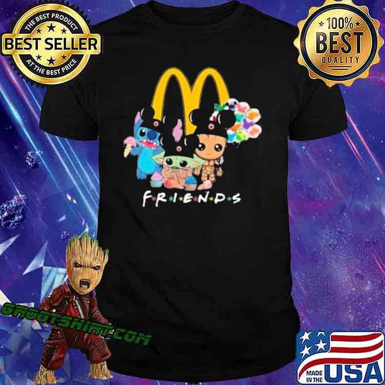 Stitch baby yoda and groot balloons friends McDonald's shirt