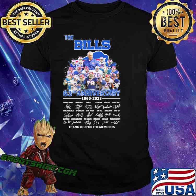 The Bills 63rd anniversary 1960-2023 thank you for the memories signatures shirt