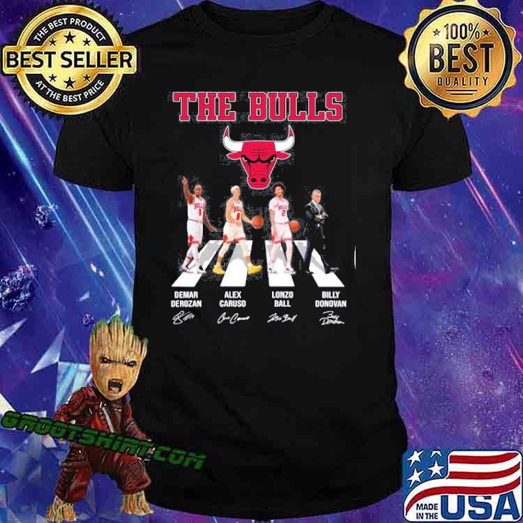 The Bulls Derozan Caruso Ball and Donovan Abbey road signatures shirt