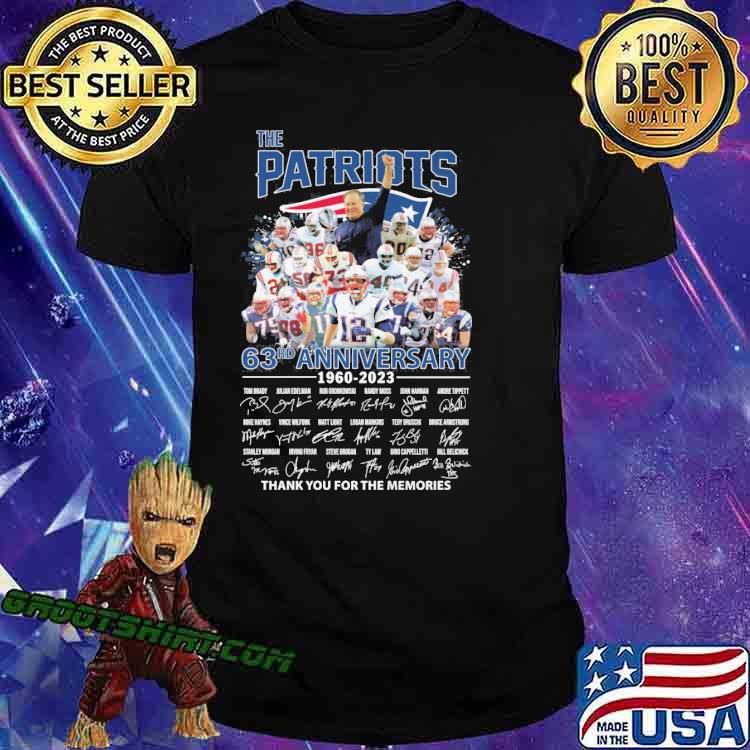 The Patriots 63rd anniversary 1960-2023 thank you for the memories signatures shirt