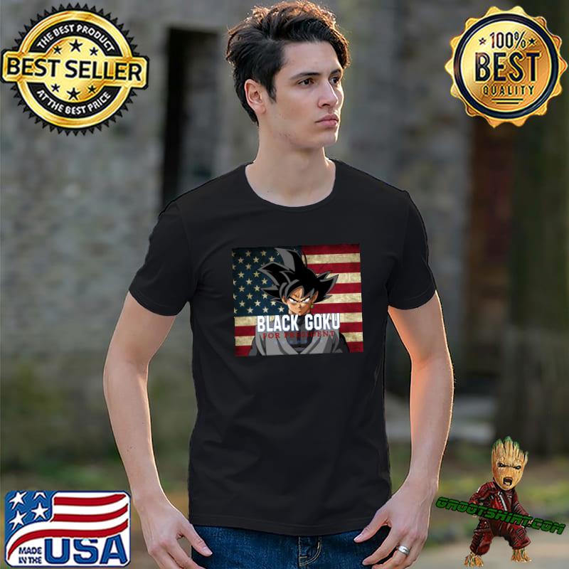 Black Goku For President Election American Flag T-Shirt